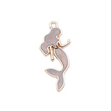 WYSIWYG 10pcs 29x13mm 4 Colors Enamel Mermaid Charms Pendant For DIY Jewelry Making Handmade Jewelry Craft Findings