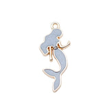 WYSIWYG 10pcs 29x13mm 4 Colors Enamel Mermaid Charms Pendant For DIY Jewelry Making Handmade Jewelry Craft Findings