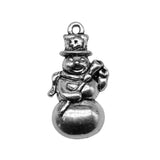 WYSIWYG 10pcs 29x15mm Christmas Snowman Charms Pendants For Jewelry Making 2 Colors Antique Silver Plated Antique Bronze Plated