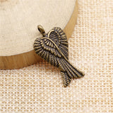 WYSIWYG 10pcs 29x16mm Double Angel Wings Charms For Jewelry Making 2 Colors Antique Silver Plated Antique Bronze Plated