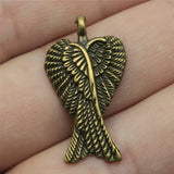 WYSIWYG 10pcs 29x16mm Double Angel Wings Charms For Jewelry Making 2 Colors Antique Silver Plated Antique Bronze Plated