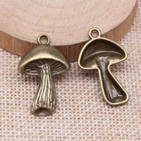 WYSIWYG 10pcs 29x18mm Antique Silver Color Mushroom Charms For Jewelry Making