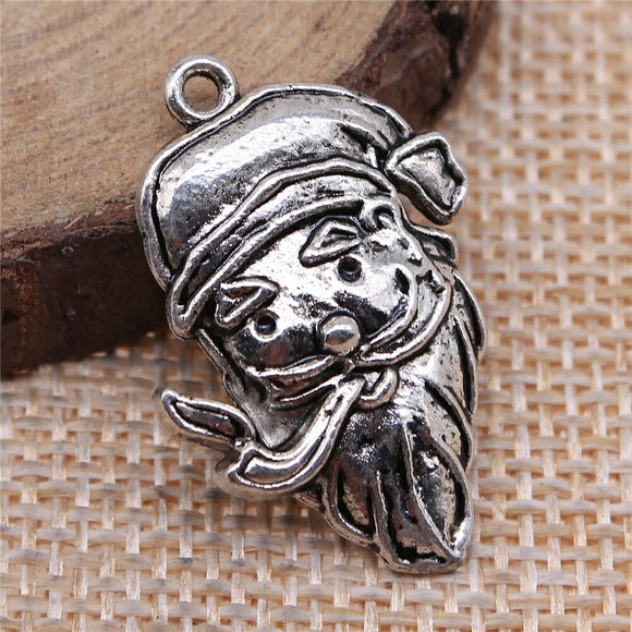 WYSIWYG 10pcs 29x18mm Santa Claus Charms Antique Silver Color Pendant Charms Jewelry Findings For Jewelry Making