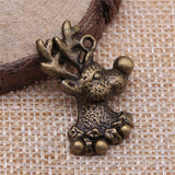 WYSIWYG 10pcs 29x19mm Christmas Deer Charms For Jewelry Making Jewelry Accessories Antique Silver Plated Antique Bronze Plated