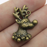 WYSIWYG 10pcs 29x19mm Christmas Deer Charms For Jewelry Making Jewelry Accessories Antique Silver Plated Antique Bronze Plated