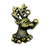 WYSIWYG 10pcs 29x19mm Christmas Deer Charms For Jewelry Making Jewelry Accessories Antique Silver Plated Antique Bronze Plated