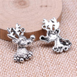 WYSIWYG 10pcs 29x19mm Christmas Deer Charms For Jewelry Making Jewelry Accessories Antique Silver Plated Antique Bronze Plated