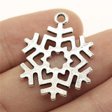 WYSIWYG 10pcs 29x22mm Snowflake Charms Pendants For Jewelry Making 2 Colors Antique Silver Plated Antique Bronze Plated