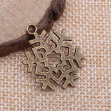 WYSIWYG 10pcs 29x22mm Snowflake Charms Pendants For Jewelry Making 2 Colors Antique Silver Plated Antique Bronze Plated