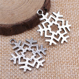 WYSIWYG 10pcs 29x22mm Snowflake Charms Pendants For Jewelry Making 2 Colors Antique Silver Plated Antique Bronze Plated