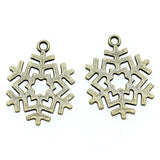 WYSIWYG 10pcs 29x22mm Snowflake Charms Pendants For Jewelry Making 2 Colors Antique Silver Plated Antique Bronze Plated