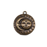 WYSIWYG 10pcs 29x25mm Antique Bronze Color Antique Silver Color Face Sun Moon Charms For Jewelry Making