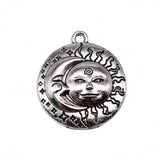 WYSIWYG 10pcs 29x25mm Antique Bronze Color Antique Silver Color Face Sun Moon Charms For Jewelry Making