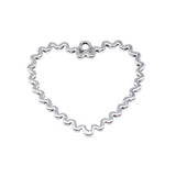 WYSIWYG 10pcs 29x33mm Antique Silver Color Openwork Wave Pattern Heart Charms For Jewelry Making