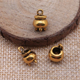 10pcs 3 Colors Halloween Witch Cauldron Cooking Pot Censer Charm Metal Charms For Jewelry Making 9x12mm