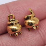 10pcs 3 Colors Halloween Witch Cauldron Cooking Pot Censer Charm Metal Charms For Jewelry Making 9x12mm