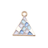 WYSIWYG 10pcs 3 Styles KC Gold Color Enamel Geometric Round Charms Pendant For DIY Jewelry Making Handmade Jewelry Findings