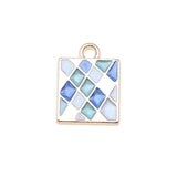 WYSIWYG 10pcs 3 Styles KC Gold Color Enamel Geometric Round Charms Pendant For DIY Jewelry Making Handmade Jewelry Findings