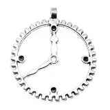 WYSIWYG 10pcs 30mm Clock Charm Pendants For Jewelry Making Antique Silver Color Clock Pendants Charm Clock