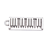 WYSIWYG 10pcs 30x10mm Piano Keyboard Charms Antique Silver Color Pendant Charms Jewelry Findings For Jewelry Making