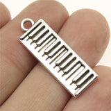 WYSIWYG 10pcs 30x10mm Piano Keyboard Charms Antique Silver Color Pendant Charms Jewelry Findings For Jewelry Making
