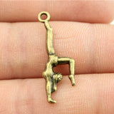 WYSIWYG 10pcs 30x11mm Gymnastics Charms Pendants For Jewelry Making Antique Silver Plated Antique Bronze Color Jewelry Findings