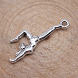 WYSIWYG 10pcs 30x11mm Gymnastics Charms Pendants For Jewelry Making Antique Silver Plated Antique Bronze Color Jewelry Findings
