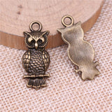 WYSIWYG 10pcs 30x12mm Owl Charms For Jewelry Making Antique Silver Plated Antique Bronze Color Jewelry Findings
