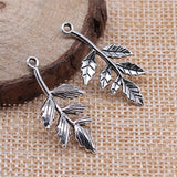 WYSIWYG 10pcs 30x16mm Branch Leaf Pendant Branch Charm Branch Pendant Vintage DIY Accessories For Jewelry Making