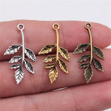 WYSIWYG 10pcs 30x16mm Branch Leaf Pendant Branch Charm Branch Pendant Vintage DIY Accessories For Jewelry Making