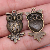 WYSIWYG 10pcs 30x16mm Owl Charms For Jewelry Making Antique Silver Plated Antique Bronze Color Jewelry Findings
