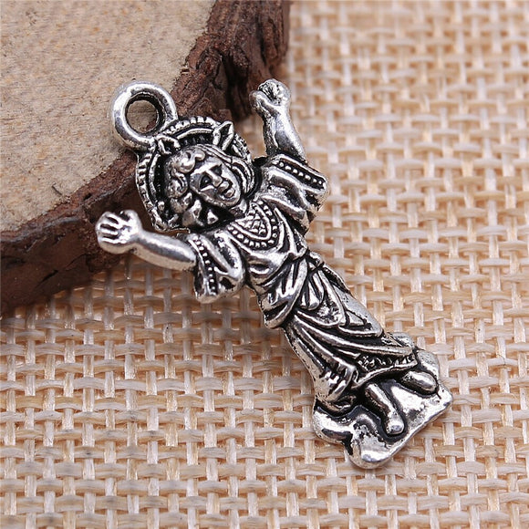 WYSIWYG 10pcs 30x17mm Maya Charms Antique Silver Color Pendant Charms For Jewelry Making Jewelry Findings
