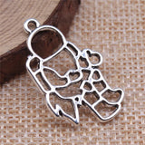WYSIWYG 10pcs 30x18mm Astronaut Pendant Charms Antique Silver Color For Jewelry Making EF3692