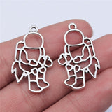 WYSIWYG 10pcs 30x18mm Astronaut Pendant Charms Antique Silver Color For Jewelry Making EF3692