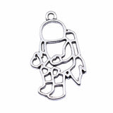 WYSIWYG 10pcs 30x18mm Astronaut Pendant Charms Antique Silver Color For Jewelry Making EF3692