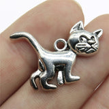 WYSIWYG 10pcs 30x22mm Pendant Cat Despise Cat Charm Pendants For Jewelry Making Antique Silver Color Cat Pendants