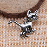WYSIWYG 10pcs 30x22mm Pendant Cat Despise Cat Charm Pendants For Jewelry Making Antique Silver Color Cat Pendants