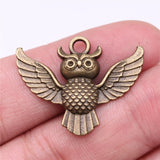 WYSIWYG 10pcs 30x24mm Owl Charms For Jewelry Making Antique Silver Plated Antique Bronze Color Jewelry Findings