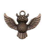 WYSIWYG 10pcs 30x24mm Owl Charms For Jewelry Making Antique Silver Plated Antique Bronze Color Jewelry Findings