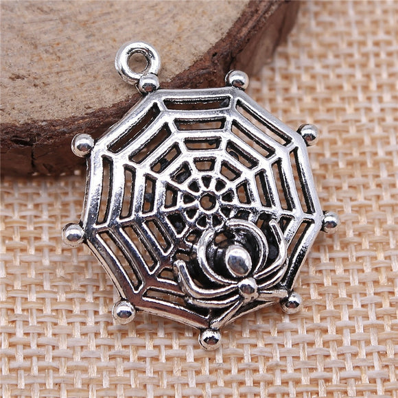 WYSIWYG 10pcs 30x27mm Spider Charms For Jewelry Making Jewelry Accessories Antique Silver Plated Antique Bronze Plated