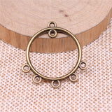 WYSIWYG 10pcs 30x28mm Round Earrings Connector For Earring Making Antique Silver Color Round Earrings Connector Charm Finding