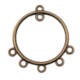 WYSIWYG 10pcs 30x28mm Round Earrings Connector For Earring Making Antique Silver Color Round Earrings Connector Charm Finding