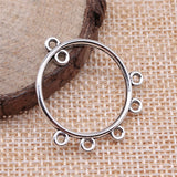 WYSIWYG 10pcs 30x28mm Round Earrings Connector For Earring Making Antique Silver Color Round Earrings Connector Charm Finding