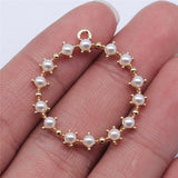 WYSIWYG 10pcs 30x32mm KC Gold Color Circle Charms Pendant For Jewelry Making Earring Making Accessories