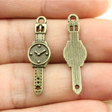WYSIWYG 10pcs 30x9mm Pendant Watch Men Men Watch Charm Pendants For Jewelry Making Antique Silver Color Watch Pendants