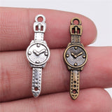 WYSIWYG 10pcs 30x9mm Pendant Watch Men Men Watch Charm Pendants For Jewelry Making Antique Silver Color Watch Pendants