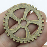 WYSIWYG 10pcs 31mm Pendant Steampunk Gear Steampunk Gear Charm Pendants For Jewelry Making Antique Silver Color Gear Pendants