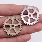WYSIWYG 10pcs 31mm Pendant Steampunk Gear Steampunk Gear Charm Pendants For Jewelry Making Antique Silver Color Gear Pendants