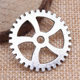 WYSIWYG 10pcs 31mm Pendant Steampunk Gear Steampunk Gear Charm Pendants For Jewelry Making Antique Silver Color Gear Pendants