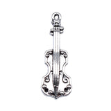 WYSIWYG 10pcs 31x11mm Antique Silver Color Violin Charms For Jewelry Making